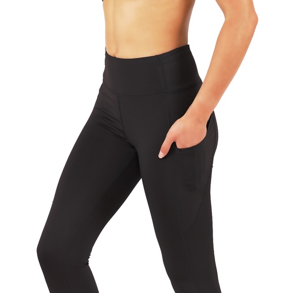 Pants - Full length Black leggings for workout with pocket